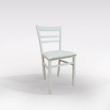 Bissolo Casa - sedia mod. nadia in legno bianca con seduta in ecopelle