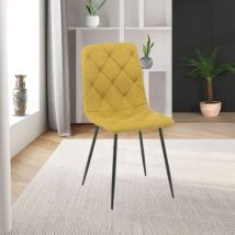 Veriaffari.it - Sedia tessuto giallo cuciture a rombo Okar