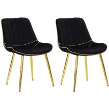 Mauroferretti - Chaise en métal et tissu Paris (Lot de 2)