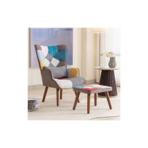 Minkurow - Sedia per il tempo libero in colori coordinati con poggiapiedi, schienale e cuscino, combinazione di sedie per il tempo libero da soggiorno