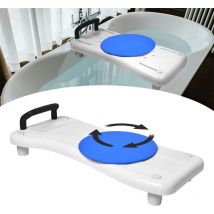 Naizy - Tavola da bagno 75,5x34 cm Sedile da bagno Anziani Adulti con piastra girevole a 360° Tavola da bagno regolabile 41-63 cm Tavola da sedile in