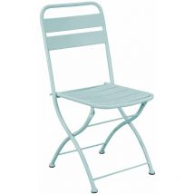 Sedia pieghevole da esterno con doghe in metallo industrial style York - Azure