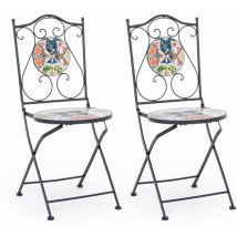 Set 2 Sedie Pieghevoli da Giardino 39x47x92 cm in Metallo Paloma