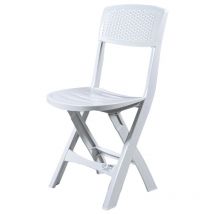 Sedia da esterno pieghevole 'mistral' in resina colore bianco, 39x47x81 cm