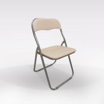 Sedia pieghevole in metallo e PVC Sabbia – 8033389015244 – Altezza 79.5 cm, Larghezza 43 cm, Profondità 47 cm – DIMAPLAST