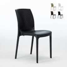 Sedie in Poly Rattan Giardino Bar Ristorante Boheme Grand Soleil Colore: Nero