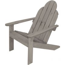 Ecd Germany Sedia da Giardino Adirondack con Schienale e Braccioli Extra Larghi in Legno Massiccio di Pino e di Abete Rosso 70x89x92,5 cm Grigio
