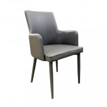 Sedia poltrona da interno in ecopelle con seduta imbottita Francy - LightGrey