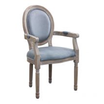 Sedia poltrona da interno in legno ecopelle velluto tessuto con seduta e schienale imbottiti Provenza - Grey - Velluto
