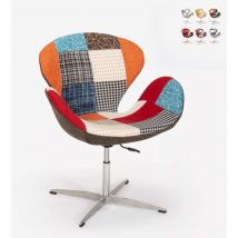 Ahd Amazing Home Design - Sedia poltrona girevole design stile patchwork altezza regolabile Stork Colore: Patchwork 7