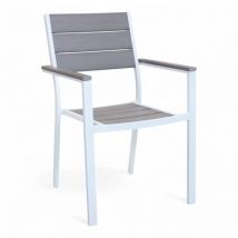 Gardeness - Sedia poltrona impilabile da esterno giardino con struttura in alluminio e textilene Eracle