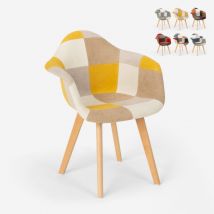 Sedia poltrona patchwork design nordico salotto cucina studio Herion Colore: Patchwork 3
