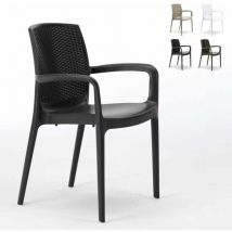 Sedie Poltrona Poly Rattan Braccioli per Giardino Bar Ristorante Boheme Grand Soleil Colore: Nero