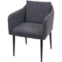 Sedia poltrona pranzo soggiorno Lounge elegante, tessuto grigio scuro