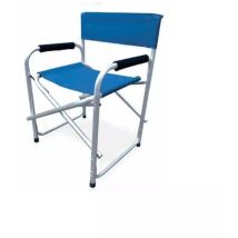 Sedia da giardino garden friend 'regista' in alluminio e pvc blu 47x57x79 cm