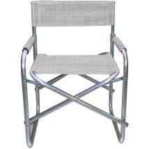 Sedia regista in allum. e tessuto textilene grigio