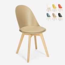 Ahd Amazing Home Design - Sedia design scandinavo legno cuscino cucina sala da pranzo Bib Nordica Colore: Grigio