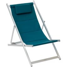 Sedia da giardino honolulu blu anatra in alluminio satinato e texalina trapuntata - Hespéride