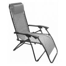 Sedia Sdraio Zero Gravity Reclinabile Pieghevole in Acciaio e Textilene Becker Fiume Grigia