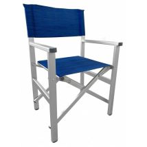 Sogari - Sedia Spiaggia Regista Blu Lido Mare Pieghevole Portatile Alluminio Textilene