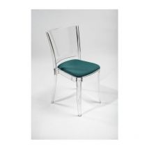 Sedia trasparente con cuscino imbottita Lucienne - tessuto trevira kat Colore cuscino Verde Acquamarina 'tricolor'