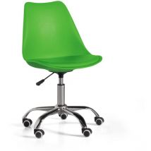 Sedia ufficio in polipropilene con seduta ecopelle base metallo carla verde