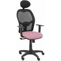 P&c - Sedia Alocén maglia nera seduta bali rosa braccioli regolabili poggiatesta fisso