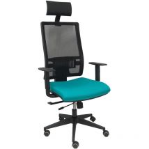 P&c - Sedia Horna traslack bali green con braccioli regolabili, ruote in parquet e poggiatesta