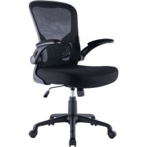 ZIK - Sedia Ufficio Ergonomica Girevole Reclinabile Poltrona da Scrivania con Braccioli, Regolabile in Tessuto - Nero