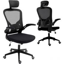 ZIK - Sedia Ufficio Ergonomica Poltrona Scrivania Girevole con Braccioli - Nero - black