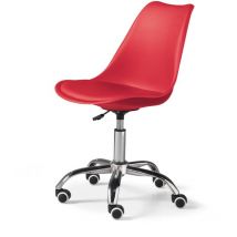 Sedia ufficio in polipropilene con seduta ecopelle base metallo carla rosso