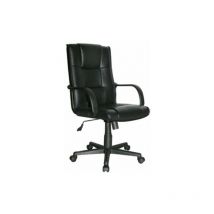 Sedia ufficio presidenziale girevole in PVC nero,