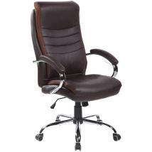 Marinelligroup - Sedia ufficio poltrona presidenziale ecopelle ergonomica reclinabile regolabile con braccioli e ruote Mirto marrone