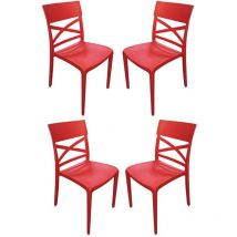 Liberoshopping - Sedia polipropilene per interno e esterno impilabile venus Rosso set 4 pezzi