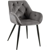 Sedia visitatore Cassis Velvet Velluto grigio scuro