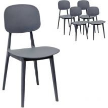 Compralo New - Sedia x4 Moderna Polipropilene Ristorante Grigio Mod. Olbia