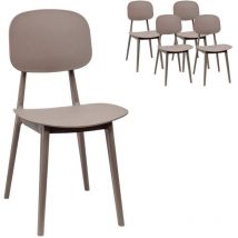 Sedia x4 Moderna Polipropilene Ristorante Tortora Mod. Olbia