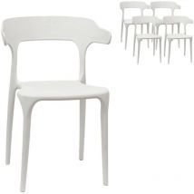 Sedia x4 Bracciolo Moderna Ristorante Bianco New America