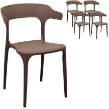 Sedia x4 Bracciolo Moderna Ristorante Tortora New America