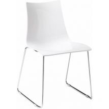 Set da 2 sedie Zebra antishock a slitta policarbonato Made in Italy SCAB DESIGN Colori Scab Policarbonato: Bianco 310