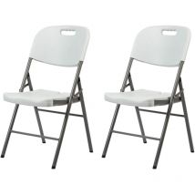 Mobili Rebecca - Sedie da Esterno Rebecca Mobili Quiver 88x45x50 Plastica Acciaio Bianco Grigio Moderno set 2 pezzi m