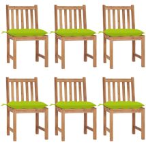 Furniture Limited - Sedie da Giardino 6 pz con Cuscini in Legno