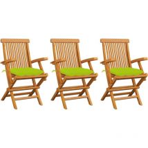 Furniture Limited - Sedie Giardino con Cuscini Verde Chiaro 3pz