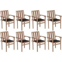 Furniture Limited - Sedie da Giardino Impilabili con Cuscini 8 pz