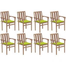 Furniture Limited - Sedie da Giardino Impilabili con Cuscini 8 pz