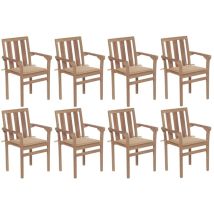 Furniture Limited - Sedie da Giardino Impilabili con Cuscini 8 pz