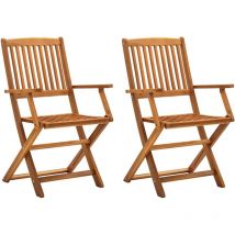 Furniture Limited - Sedie da Giardino Pieghevoli 2 pz in Legno