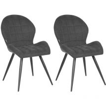 Sedie da Pranzo 2 pz Sil 51x64x87 cm in Tessuto Antracite Label51