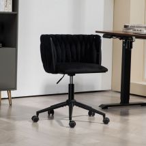 Modfu - Sedie da ufficio con 5 ruote, poltrona, girevole a 360°, regolabile in altezza, velluto, nero