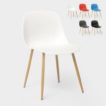 Sedie design scandinavo per cucina sala da pranzo ristorante Sleek Colore: Bianco